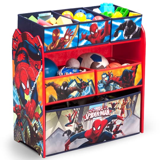 Spider-Man 6 Bin Design &#x26; Store Toy Organizer
